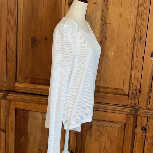 LOU & GREY White long Sleeve open knit 💯 Cotton Sweater Sz. MD - Picture 4 of 16